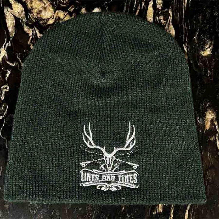 Lines and Tines B lack Beanie